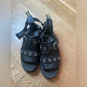 Platform silver hardware Dr. Marten sandal